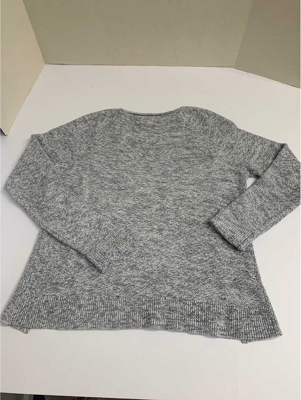 Lou & Grey Marled Gray Raglan Knit Crewneck Sweater Size S